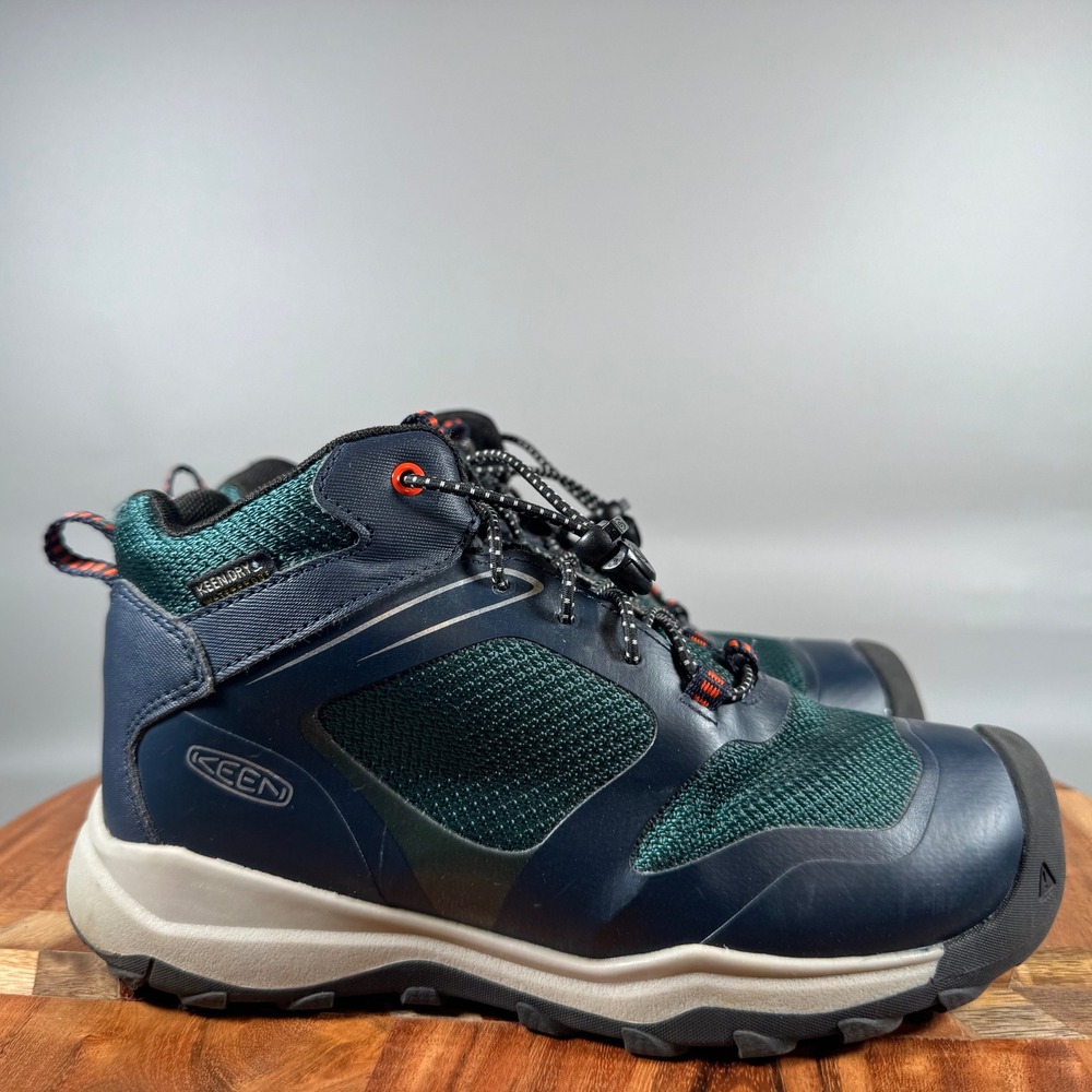 KEEN Kids 1027897 Waterproof Hiking Boots Navy Blue Green Size 2Y Mid Top